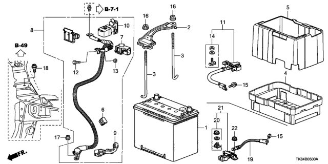 2016 Honda Odyssey  Holder, Starter Cable Diagram for 32124TK8A01
