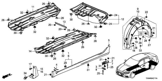 2020 Honda Insight  GUARD, MID FLOOR Diagram for 74626TXMA00