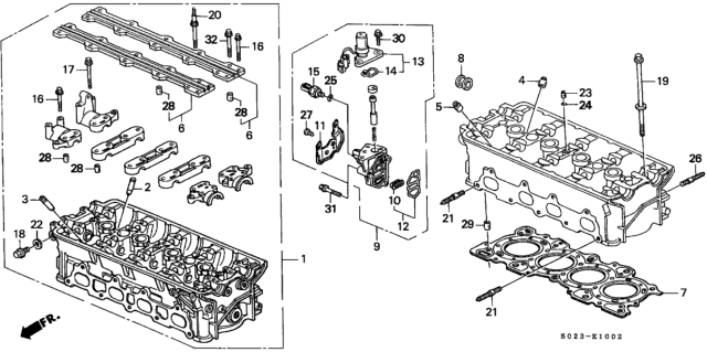 2000 Honda Civic  Gasket, Solenoid Base Diagram for 36172P08015