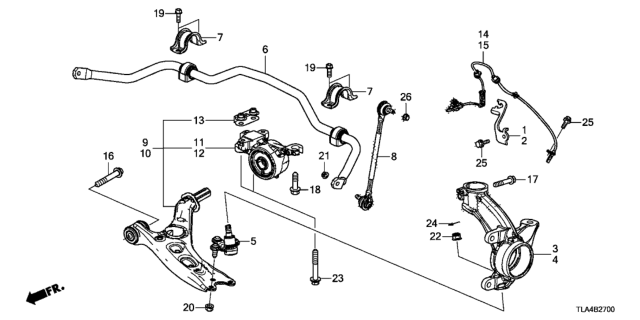 2018 Honda CR-V  Knuckle, Right Front Diagram for 51211TLAA52