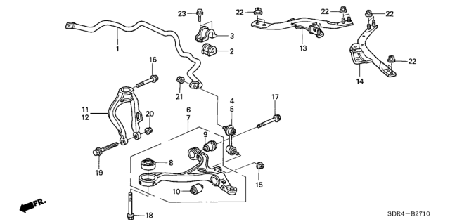 2005 Honda Accord Hybrid Link, Right Front Stabilizer Diagram for 51320SEAE01
