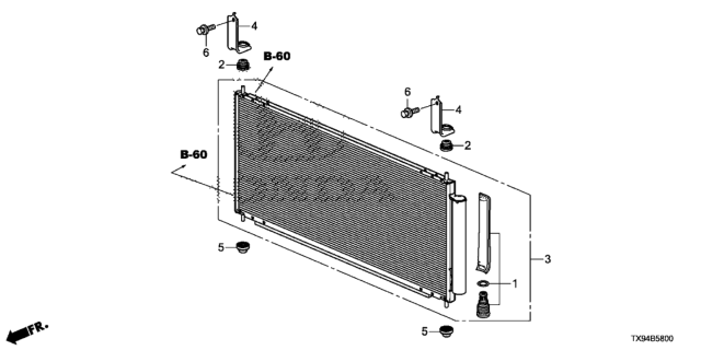 2014 Honda Fit EV  Mount, Condenser (Lower) Diagram for 80175TX4A00