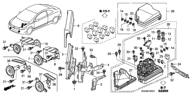 2008 Honda Civic  Horn Assembly (Low) Diagram for 38100SNAH02