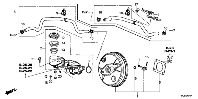 2015 Honda Civic Master Cylinder Diagram for 46100TX6A03