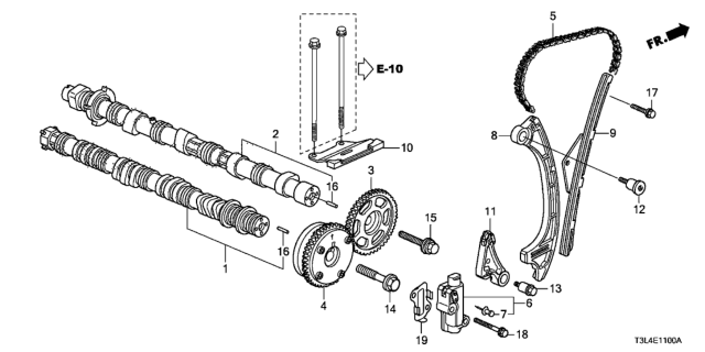 2016 Honda Accord  Camshaft, Exhuast Diagram for 141205A2A01