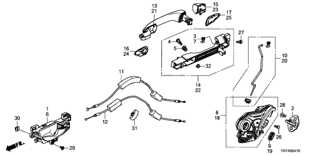2018 Honda Clarity Fuel Cell  Handle (High Gloss Silver) Diagram for 72120TRTA01ZA