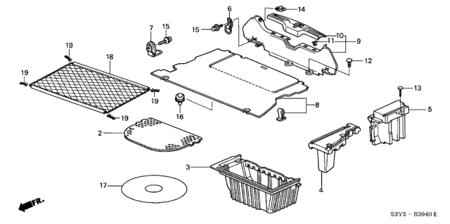 2001 Honda Insight  Clip, Roof (7MM) *NH361L* (CF GRAY) Diagram for 90671S0D003ZQ