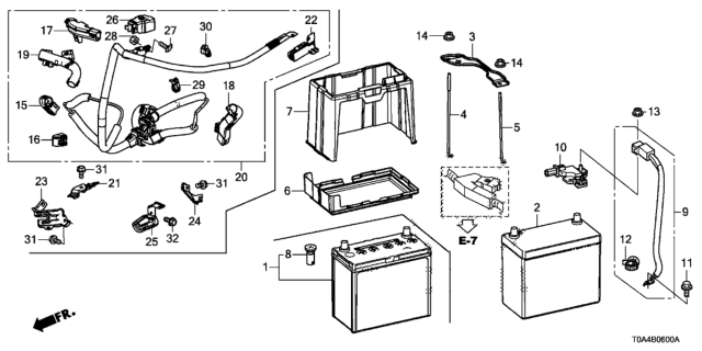 2016 Honda CR-V  Cable Assembly, Earth Diagram for 32600T1WA00