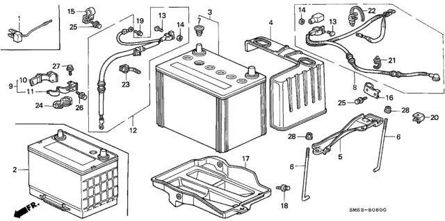 1992 Honda Accord  Clip, Cable Band (Black) Diagram for 91584SM4003