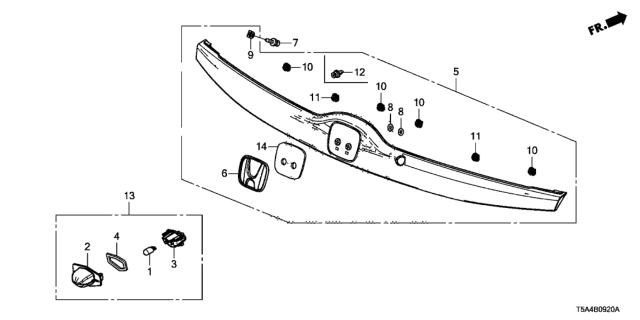 2016 Honda Fit  Emblem, H-Mark 75 Diagram for 75701T5A000