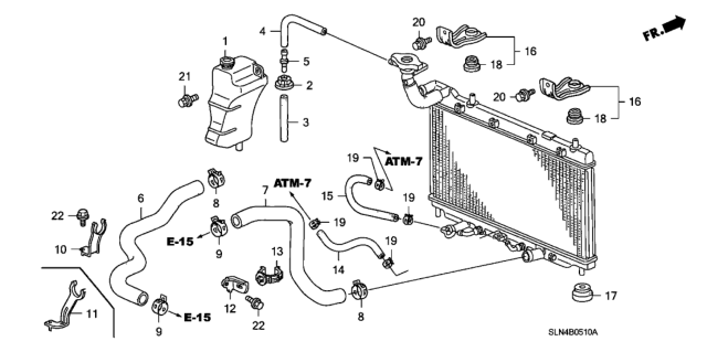 2007 Honda Fit  Clamp, Water Hose Diagram for 19517RMEA50