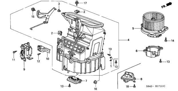 1999 Honda Accord Cover Diagram for 79312S84A01