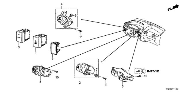 2014 Honda Civic  Bulb Diagram for 35850TR0A31