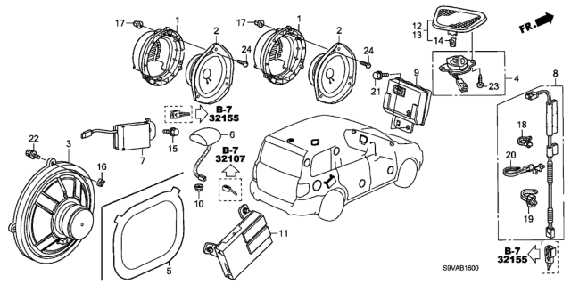 2008 Honda Pilot Lid Assy., L. Speaker *YR202L* (DARK SADDLE) Diagram for 77137S9VA00ZC