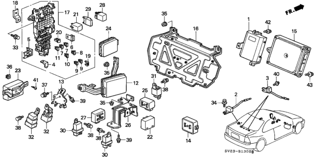 1994 Honda Accord  Bracket, Unit Diagram for 39405SV4A00