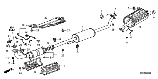2010 Honda CR-V  Bolt, Flexible Joint Diagram for 18231SKN000