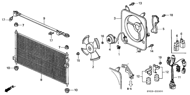 1994 Honda Accord Fan, Cooling (Mitsuba) Diagram for 38611PT2J02