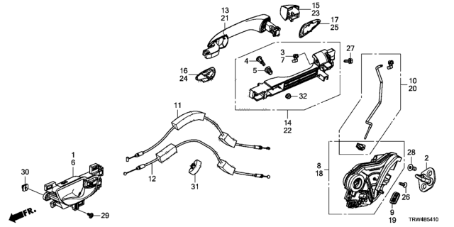 2020 Honda Clarity Plug-In Hybrid Handle (Grand Bonheur Silver) Diagram for 72160TRVA01ZA