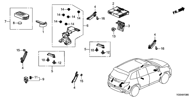 2020 Honda Passport Bracket, Smart Power Control Unit Diagram for 38321TG7A00