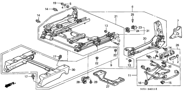 1999 Honda Odyssey Nut, Flange (8MM) Diagram for 9405008070