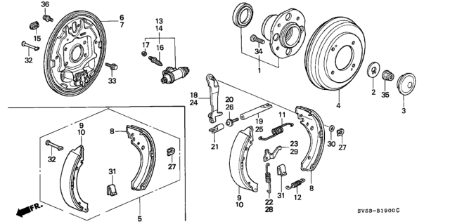 1996 Honda Accord  Bolt, Flange (10X18) Diagram for 90001SM4003