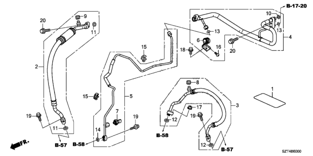 2012 Honda CR-Z  Pipe, Receiver Diagram for 80341SZTG01