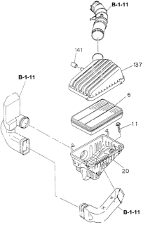 1994 Honda Passport Filter, Air Cleaner Diagram for 8970645580