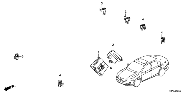 2017 Honda Accord Bracket, Parking Sensor Unit Diagram for 39671T2AA00