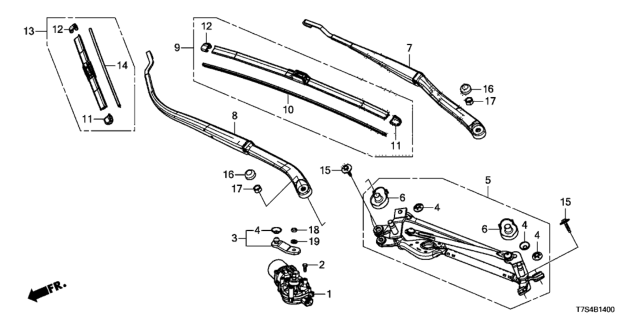 2018 Honda HR-V  Blade (Lh-450) Diagram for 76630T7WA03