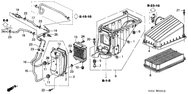 2000 Honda Odyssey Hose C, In. Heater Outlet Diagram for 19658P8FA00