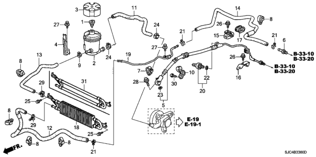 2012 Honda Ridgeline  Clip, Oil Hose (Nichirin) Diagram for 90635S5AA02