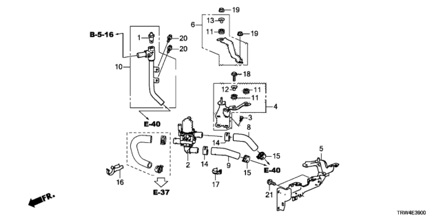 2019 Honda Clarity Plug-In Hybrid Collar (6.2X12) Diagram for 79968TADJ00