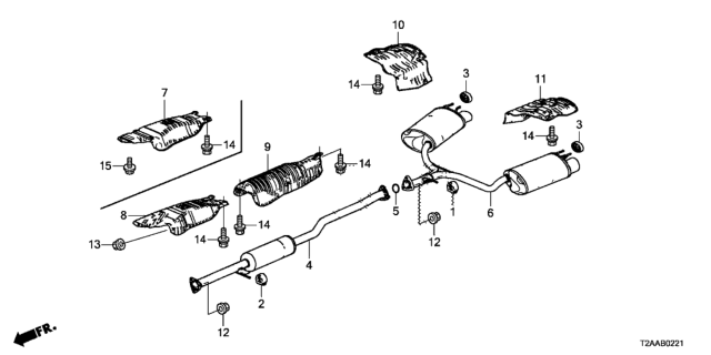 2017 Honda Accord  Muffler, Exhuast Diagram for 18307T2GA61