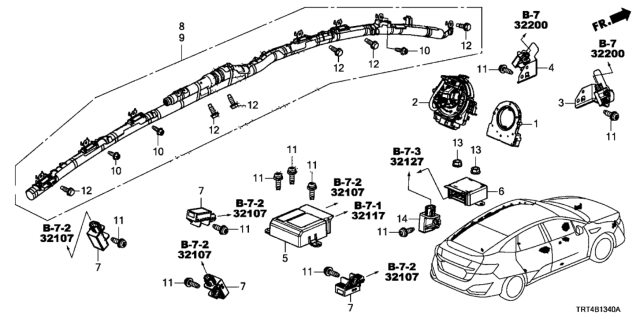 2021 Honda Clarity Fuel Cell  SRS UNIT Diagram for 77960TRTA25
