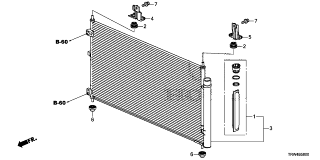 2018 Honda Clarity Plug-In Hybrid  Condenser Comp Diagram for 80110TRWA01