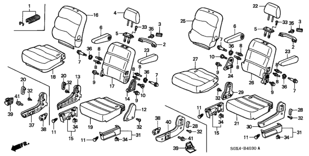 2004 Honda Odyssey  Headrest Assy., FR. *NH284L* (LEA) (LIGHT QUARTZ GRAY) Diagram for 81140S0XJ62ZA