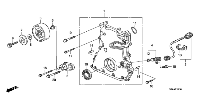 2009 Honda S2000  Pulley, Idle Diagram for 31190PCX000