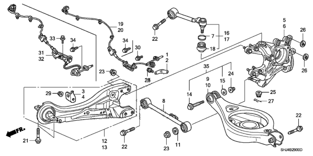 2007 Honda Odyssey Clamp A, R. Wire Diagram for 42527SHJA00