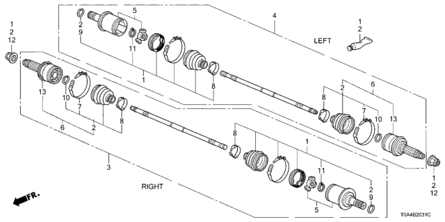 2013 Honda CR-V  Ring, Stopper B Diagram for 44337T0GA01