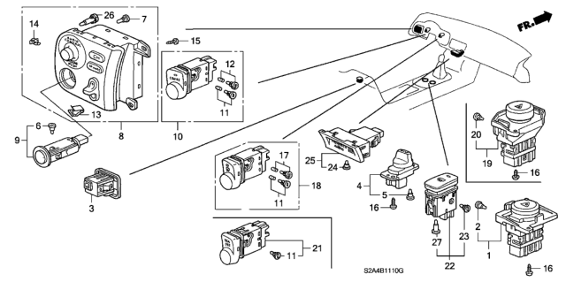 2007 Honda S2000  Bulb (14V 60Ma) Diagram for 35881S84T01