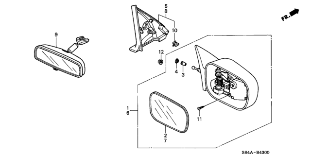 2002 Honda Accord  Garnish, R. Door Mirror *B94L* (DARK LAPIS) Diagram for 76220S84A20ZA