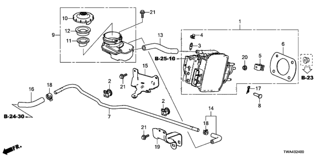 2020 Honda Accord Hybrid SET, BOS ASSY Diagram for 01469TWAA56