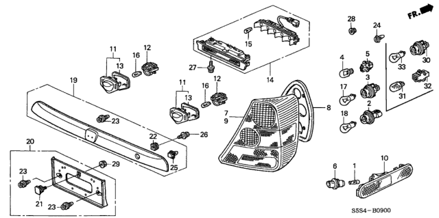 2005 Honda Civic  Bulb (12V 18W) (Koito) Diagram for 33506SJ6004