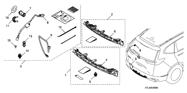 2019 Honda CR-V Bracket, Rvs. Switch Diagram for 08V08SJKA0011
