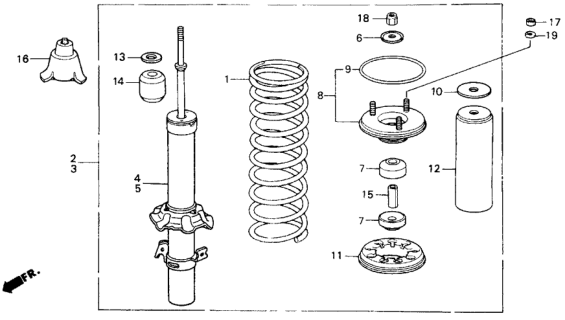 1988 Honda Prelude  Rubber, Bump Stop (Polyurethane) (Kasei) Diagram for 51722SF1004