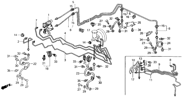 1989 Honda Prelude  Pipe B, Brake Diagram for 46320SF1A00