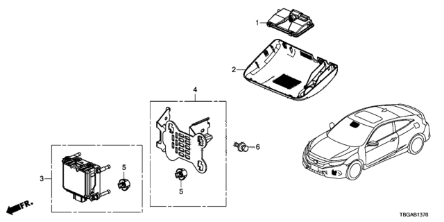 2020 Honda Civic  RADAR SUB-ASSY Diagram for 36803TBHA23