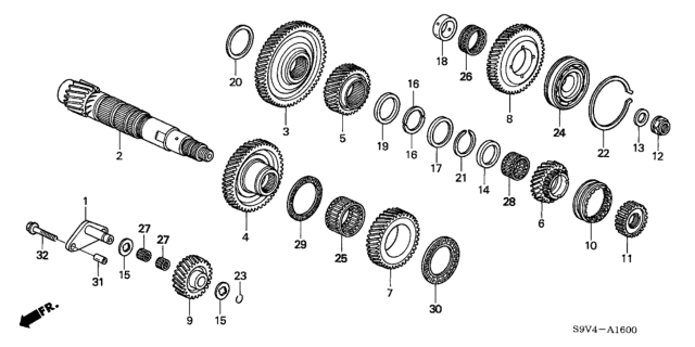 2007 Honda Pilot  Circlip, Outer (43MM) Diagram for 90608RDK000
