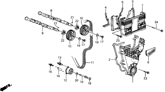 1988 Honda Prelude  Oil Seal, 27X43X9 Diagram for 91203PFB013
