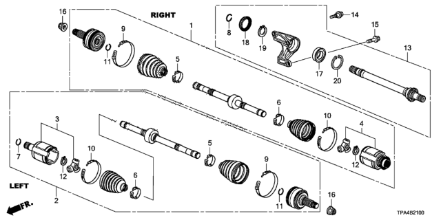 2021 Honda CR-V Hybrid  BAND, SHAFT BOOT Diagram for 44328TMJT01
